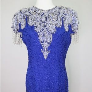 Neiman Marcus cocktail dress size L blue